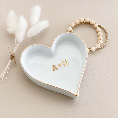 Heart Ring Dish - Couple's Monogram